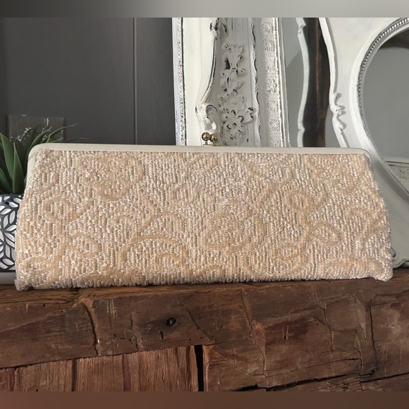 Vintage INGBER | 50’ 60’s MCM Clutch bag brocade Elongated Mid century clutch - Picture 8 of 14